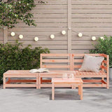 Garden Sofa with Footstool 2-Seater Solid Wood Douglas 837975