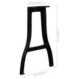 Dining Table Legs 2 pcs A-Frame Cast Iron 245420