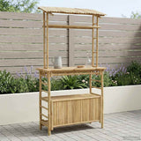 Outdoor Bar Table with Storage Natural 110 x 50 x 210 cm Bamboo 42028062