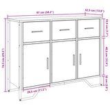 ZNTS Sideboard Smoked Oak 97x32.5x74.5 cm Engineered Wood 848561