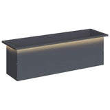 Garden Planter with LED Antracite 30 x 100 x 30 cm Steel 8008116