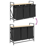 Laundry Basket 3 Compartments with Shelf Sonoma Oak 859061