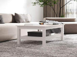 Coffee Table White 80x50x40 cm Solid Wood Pine 814285