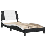 Bed Frame without Mattress "Zadar" Black and White 90x190 cm Single Faux Leather 3208154