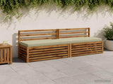 2-Piece Bench Cushions SOEST 100% Polyester Light Green 950011