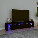 TV Cabinet with LED Lights Black 200x36.5x40 cm 3152811