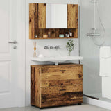 Bathroom Furniture Set 2 pcs Old Wood Engineered Wood and Metal 3393021
