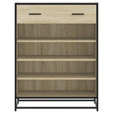 Shoe Cabinet Sonoma Oak 75x38x97.5 cm Engineered Wood and Metal 3300876