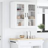 Wall Glass Cabinet LUCCA White 80 x 31 x 80 cm Engineered Wood 885065