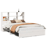 Bookcase Bed without Mattress White 140x200cm Solid Wood Pine 3322394