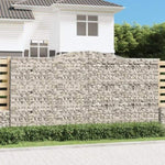 Arched Gabion Baskets 4 pcs 400x50x200/220 cm Galvanised Iron 3147063