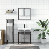 3 Piece Bathroom Furniture Set Grey Sonoma Engineered Wood 3214698