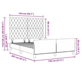 ZNTS Bed Frame Light Grey 140x200 cm Velvet 3344879