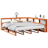 Bookcase Bed without Mattress Wax Brown 180x200cm Solid Wood Pine 3324492