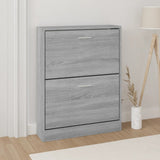 Shoe Cabinet Grey Sonoma 59x17x81 cm Engineered Wood 342540