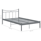 ZNTS Bed Frame without Mattress Grey Metal 120x200 cm 324800