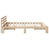 Bed Frame with Headboard Natural 160 x 200 cm Solid Pine Wood 872602
