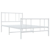 Metal Bed Frame without Mattress with Footboard White 100x200cm 352542