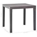48785 Garden Table Mocca 78x78x72 cm Plastic