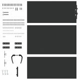 Garden Gate with Lock Black 85 x 125 cm Powder-coated steel 42015880