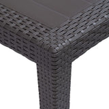 Garden Table Brown 79x79x72 cm Plastic Rattan Look 45603