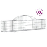 Arched Gabion Baskets 6 pcs 200x30x40/60 cm Galvanised Iron 3146051