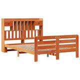 Bookcase Bed without Mattress Wax Brown 140x190 cm Solid Wood Pine 3309991