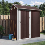 Garden Shed Brown 192x152.5x237 cm Galvanised Steel 364532