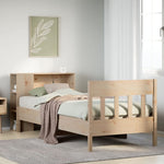 ZNTS Bookcase Bed without Mattress 100x200cm Solid Wood Pine 3323197