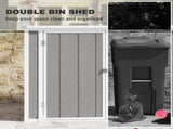 4.7 x 2.5FT Garden Shed, Double Bin Storage Shed with Lockable Doors, Outdoor Small Shed with T3398P315444
