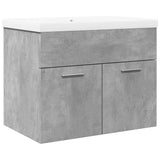 Bathroom Sink Cabinet with Built-in Basin Concrete Grey 3324858