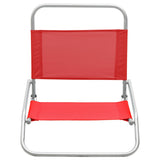 Folding Beach Chairs 2 pcs Red Fabric 310367