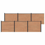 Fence Panel 6 pcs WPC and Aluminium Brown 3429461