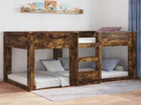 Floor Bed Frame Smoked Oak 100 x 200 cm Engineered Wood 893552