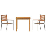 Garden Dining Set 3 pcs Grey Solid Acacia Wood 3365512