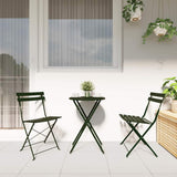 Garden Folding Chair Folding 2 pcs Green 42 x 46 x 82cm Metal 42002955