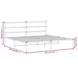 Metal Bed Frame without Mattress with Headboard Black 183x213cm 355370