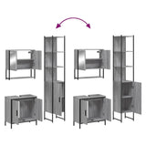 3 Piece Bathroom Furniture Set Grey Sonoma Engineered Wood 3214683