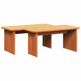 Coffee Table 2 pcs Wax Brown Solid pine wood 873525