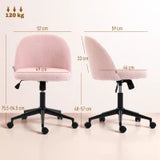 Teddy Fleece Office Chair with Wheels - Light Pink T3398P425006