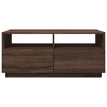 ZNTS Coffee Table with LED Lights Brown Oak 90x49x40 cm 839839