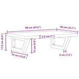 Basin Shelf Wall Mounted Steel and Solid Wood Beech 3302371