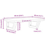 ZNTS Basin Shelf Wall Mounted Steel and Solid Wood Beech 3302371