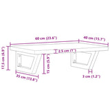 ZNTS Basin Shelf Wall Mounted Steel and Solid Wood Beech 3302371