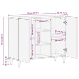 Sideboard with Shelf Brown 90 x 33 x 75 cm Solid Mango Wood 4018764
