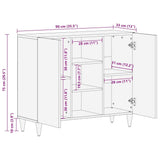 Sideboard Brown 90 x 33.5 x 75 cm Solid Mango Wood 4018908