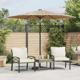 Garden Parasol with LEDs and Steel Pole Brown 268x268x226 cm 4005120