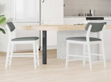 Dining Chairs 2 pcs White 48 x 49 x 95 cm Solid Rubber Wood 42020478