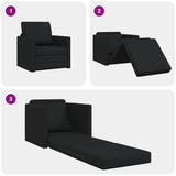 Sofa Bed Black 74 x 77 x 81 cm Fabric 4106623