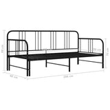 Sofa Bed Frame Black Powder-coated metal 200 x 90 cm mattress size 324752